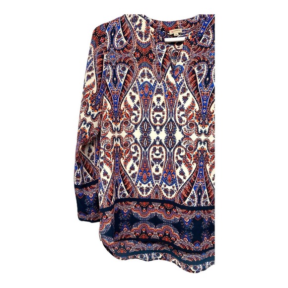 Cremieux Womens Blouse Multicolor Tunic Long Sleeve V Neck Pullover Medium - Picture 5 of 8